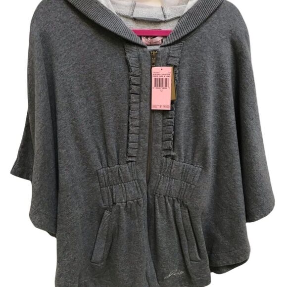 Juicy Couture Other - Juicy Couture Grey Hooded Poncho zip up sweatshirt